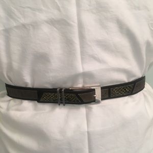 Streets Ahead belt with snake skin & suede